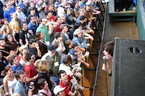 crowd + band