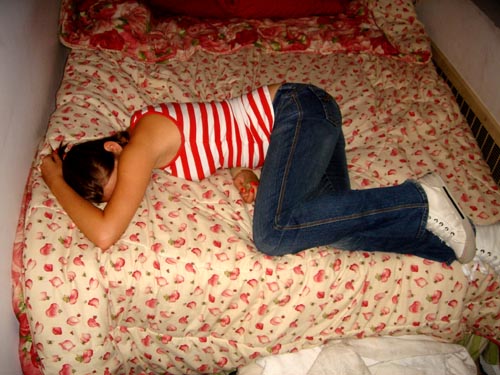 asleep + bed