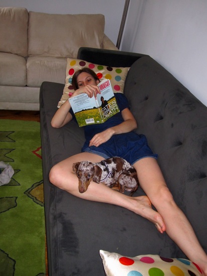 book + couch
