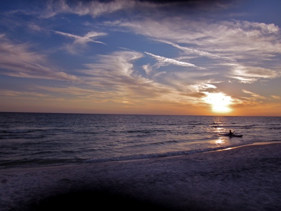 sunset + boat