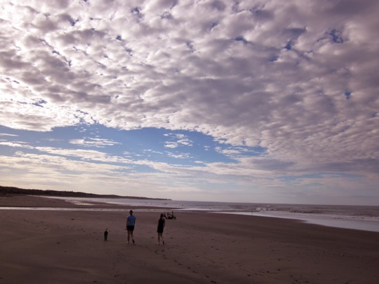 walking + clouds